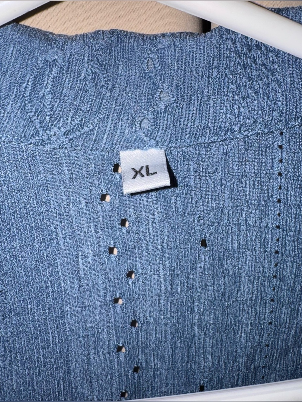 blue button front blouse - Picture 2 of 4